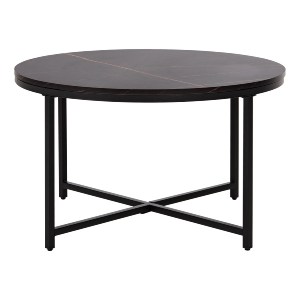 70497 ΤΡΑΠΕΖΙ ΣΑΛΟΝΙΟΥ HM9420.03 BLACK MARBLE ΜΕΛΑΜΙΝΗ-ΜΑΥΡΗ ΜΕΤΑΛΛΙΚΗ ΒΑΣΗ Φ80x48,5Yεκ.