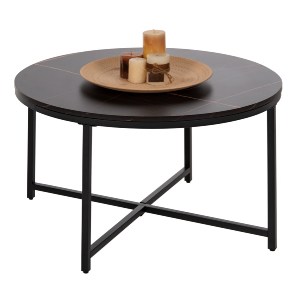 70497 ΤΡΑΠΕΖΙ ΣΑΛΟΝΙΟΥ HM9420.03 BLACK MARBLE ΜΕΛΑΜΙΝΗ-ΜΑΥΡΗ ΜΕΤΑΛΛΙΚΗ ΒΑΣΗ Φ80x48,5Yεκ.