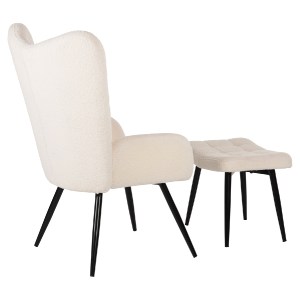 70510 ΠΟΛΥΘΡΟΝΑ ΜΠΕΡΖΕΡΑ CRAWLEY ΜΕ ΥΠΟΠΟΔΙΟ HM8918.25 ΥΦΑΣΜΑ ΜΠΟΥΚΛΕ ΛΕΥΚΟ 70x74x105Y εκ.