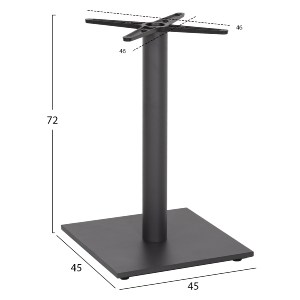 70525 ΒΑΣΗ ΤΡΑΠΕΖΙΟΥ ΜΕΤΑΛΛΙΚΗ ΓΚΡΙ ΜΑΤ 46Χ46Χ72Yεκ. ΜΕ ΣΤΑΥΡΟ 46Χ46 ΚΑΙ ΡΕΓΟΥΛΑΤΟΡΟΥΣ HM438.20