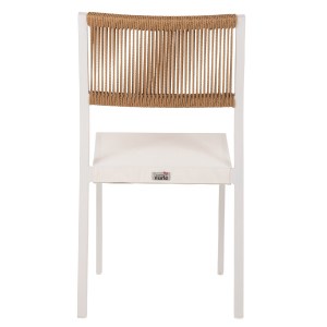 70531 ΚΑΡΕΚΛΑ ΑΛΟΥΜΙΝΙΟΥ ΛΕΥΚΗ ΜΠΕΖ RATTAN & TEXTLINE HM5921.02 46x55,5x83Yεκ.