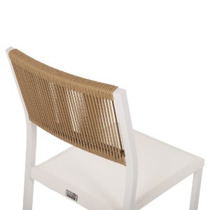 70531 ΚΑΡΕΚΛΑ ΑΛΟΥΜΙΝΙΟΥ ΛΕΥΚΗ ΜΠΕΖ RATTAN & TEXTLINE HM5921.02 46x55,5x83Yεκ.