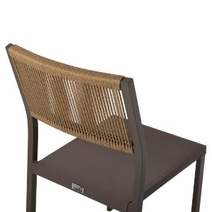 70532 ΚΑΡΕΚΛΑ ΑΛΟΥΜΙΝΙΟΥ ΣΑΜΠΑΝΙ ΜΕ RATTAN & TEXTLINE HM5921.03 46x55,5x83 εκ.