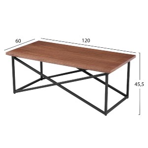 70580 ΤΡΑΠΕΖΙ ΣΑΛΟΝΙΟΥ HM9469.02 MDF ΜΕ ΚΑΠΛΑΜΑ ΑΠΟ ΞΥΛΟ ΦΡΑΞΟΥ 120x60x45,5Yεκ.