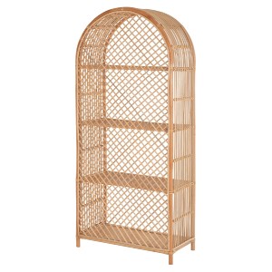 70583 ΒΙΒΛΙΟΘΗΚΗ HM9552 ΑΠΟ ΦΥΣΙΚΟ RATTAN ΣΕ ΦΥΣΙΚΟ ΧΡΩΜΑ 80x40x182Υεκ.
