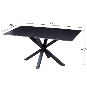 70593 ΤΡΑΠΕΖΙ ΣΑΛΟΝΙΟΥ HM9470.04 BLACK MARBLE-ΜΑΥΡΗ ΜΕΤΑΛ.ΒΑΣΗ 120x60x45,5Yεκ.