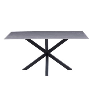 70594 ΤΡΑΠΕΖΙ ΣΑΛΟΝΙΟΥ HM9470.05 GREY MARBLE-ΜΑΥΡΗ ΜΕΤΑΛ.ΒΑΣΗ 120x60x45,5Yεκ.