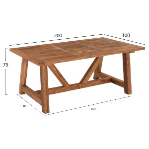 70630 ΤΡΑΠΕΖΙ ΤΡΑΠΕΖΑΡΙΑΣ HM7922 RECYCLED TEAK ΣΕ ΦΥΣΙΚΟ ΧΡΩΜΑ 200X100X75Yεκ.