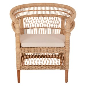 70692 ΠΟΛΥΘΡΟΝΑ MALAWI HM9635.04 ΞΥΛΟ ΜΑΟΝΙ ΕΠΕΝΔΥΣΗ RATTAN ΛΕΥΚΟ ΜΑΞΙΛΑΡΙ ΚΑΘΙΣΜΑΤΟΣ 80x70x86Υεκ.