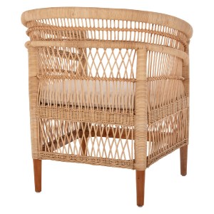 70692 ΠΟΛΥΘΡΟΝΑ MALAWI HM9635.04 ΞΥΛΟ ΜΑΟΝΙ ΕΠΕΝΔΥΣΗ RATTAN ΛΕΥΚΟ ΜΑΞΙΛΑΡΙ ΚΑΘΙΣΜΑΤΟΣ 80x70x86Υεκ.