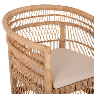 70692 ΠΟΛΥΘΡΟΝΑ MALAWI HM9635.04 ΞΥΛΟ ΜΑΟΝΙ ΕΠΕΝΔΥΣΗ RATTAN ΛΕΥΚΟ ΜΑΞΙΛΑΡΙ ΚΑΘΙΣΜΑΤΟΣ 80x70x86Υεκ.