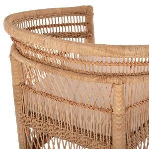 70692 ΠΟΛΥΘΡΟΝΑ MALAWI HM9635.04 ΞΥΛΟ ΜΑΟΝΙ ΕΠΕΝΔΥΣΗ RATTAN ΛΕΥΚΟ ΜΑΞΙΛΑΡΙ ΚΑΘΙΣΜΑΤΟΣ 80x70x86Υεκ.