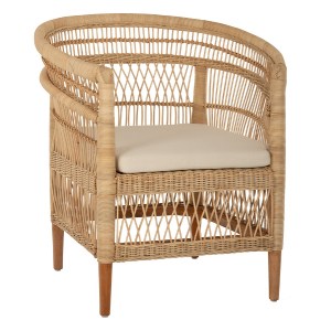 70692 ΠΟΛΥΘΡΟΝΑ MALAWI HM9635.04 ΞΥΛΟ ΜΑΟΝΙ ΕΠΕΝΔΥΣΗ RATTAN ΛΕΥΚΟ ΜΑΞΙΛΑΡΙ ΚΑΘΙΣΜΑΤΟΣ 80x70x86Υεκ.