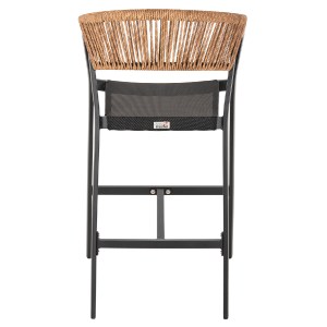 70695 ΣΚΑΜΠΟ ΑΛΟΥΜΙΝΙΟΥ HM5892.15 ΜΕΣΑΙΟΥ ΥΨΟΥΣ RATTAN & TEXTLINE ΜΑΥΡΟ ΜΠΕΖ 56,5x57x99,5Y