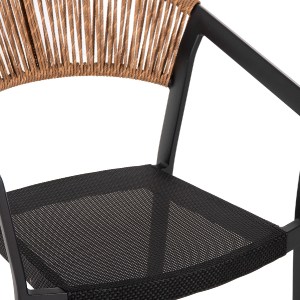 70695 ΣΚΑΜΠΟ ΑΛΟΥΜΙΝΙΟΥ HM5892.15 ΜΕΣΑΙΟΥ ΥΨΟΥΣ RATTAN & TEXTLINE ΜΑΥΡΟ ΜΠΕΖ 56,5x57x99,5Y