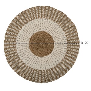 70724 ΧΑΛΙ ΣΤΡΟΓΓΥΛΟ KIRKI HM7840 ΑΠΟ ΦΥΣΙΚΕΣ ΙΝΕΣ SEAGRASS ΛΕΥΚΟ-ΦΥΣΙΚΟ Φ120εκ