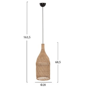 70758 ΦΩΤΙΣΤΙΚΟ ΟΡΟΦΗΣ HM7884 ΚΡΕΜΑΣΤΟ ΑΠΟ RATTAN ΣΕ ΦΥΣΙΚΟ ΧΡΩΜΑ Φ28x163,5Yεκ.