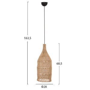 70760 ΦΩΤΙΣΤΙΚΟ ΟΡΟΦΗΣ HM7887 ΚΡΕΜΑΣΤΟ ΑΠΟ RATTAN ΣΕ ΦΥΣΙΚΟ ΧΡΩΜΑ Φ28x163,5Yεκ.