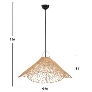 70768 ΦΩΤΙΣΤΙΚΟ ΟΡΟΦΗΣ ΚΡΕΜΑΣΤΟ HM7879.02 RATTAN ΣΕ ΦΥΣΙΚΟ ΧΡΩΜΑ Φ80x31-40Υ εκ.