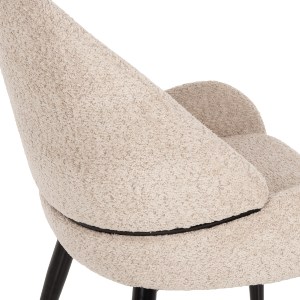 70823 ΚΑΡΕΚΛΑ SARKY HM8585.02 ΥΦΑΣΜΑ ΜΠΟΥΚΛΕ ΕΚΡΟΥ ΜΕ ΜΕΤΑΛΛΙΚΑ ΠΟΔΙΑ 55x62x89Yεκ.