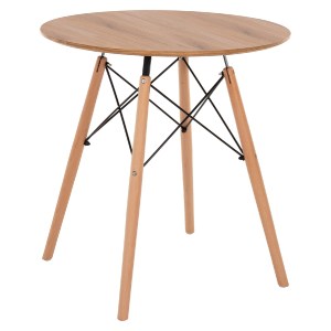 70837 ΤΡΑΠΕΖΙ MINIMAL ΣΤΡΟΓΓΥΛΟ HM0059.04 MDF ΣΕ ΦΥΣΙΚΟ-ΠΟΔΙΑ ΟΞΙΑΣ ΦΥΣΙΚΟ Φ80Χ72Υεκ.