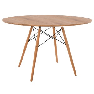 70838 ΤΡΑΠΕΖΙ MINIMAL ΣΤΡΟΓΓΥΛΟ HM8454.04 MDF ΣΕ ΦΥΣΙΚΟ-ΠΟΔΙΑ ΟΞΙΑΣ ΣΕ ΦΥΣΙΚΟ Φ120Χ75Υεκ.
