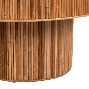 70855 ΤΡΑΠΕΖΙ ΣΑΛΟΝΙΟΥ GATSBY ΣΤΡΟΓΓΥΛΟ HM9651 RATTAN ΧΡΩΜΑ ΦΥΣΙΚΟ Φ100x50Y εκ.
