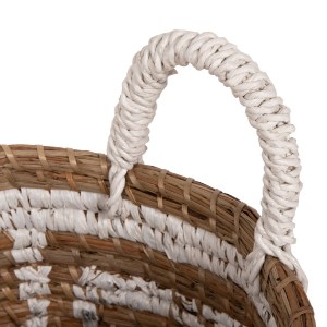 70869 ΣΕΤ ΔΙΑΚΟΣΜΗΤΙΚΑ ΚΑΛΑΘΙΑ HM7846.01 ΑΠΟ MENDONG GRASS ΣΕ ΛΕΥΚΟ-ΦΥΣΙΚΟ Φ36x32-40Yεκ.