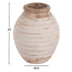 70888 ΔΙΑΚΟΣΜΗΤΙΚΟ ΒΑΖΟ PYDNA HM7940 ΤΕΡΑΚΟΤΑ ΣΕ ANTIQUE ΛΕΥΚΟ ΜΠΕΖ ΧΡΩΜΑ Φ20x25Y εκ.