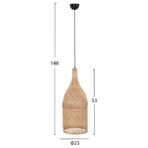 70890 ΦΩΤΙΣΤΙΚΟ ΟΡΟΦΗΣ HM7885 ΚΡΕΜΑΣΤΟ ΑΠΟ RATTAN ΣΕ ΦΥΣΙΚΟ ΧΡΩΜΑ Φ23x148Yεκ.