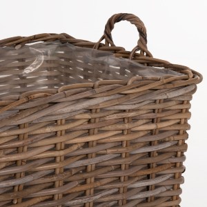 70910 ΣΕΤ ΔΙΑΚΟΣΜΗΤΙΚΑ ΚΑΛΑΘΙΑ KATER HM9657 4ΤΜΧ ΑΠΟ KUBU RATTAN ΣΕ ΓΚΡΙ 52x52x50-57Υεκ.