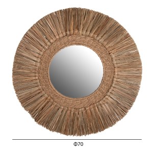 70924 ΚΑΘΡΕΠΤΗΣ ΤΟΙΧΟΥ HM7831 ΜΕ ΠΛΑΙΣΙΟ MENDONG GRASS Φ70εκ ΣΕ ΧΡΩΜΑ ΦΥΣΙΚΟ