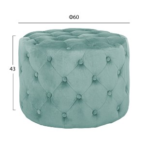 70955 ΣΚΑΜΠΟ KASSIE ΦΥΣΤΙΚΙ ΒΕΛΟΥΔΟ ΤΥΠΟΥ CHESTERFIELD HM8406.07 Φ60X43Υ εκ.