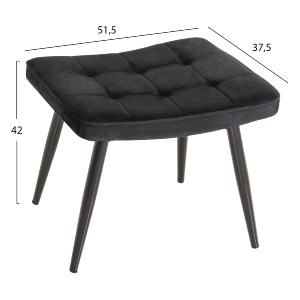70958 ΠΟΛΥΘΡΟΝΑ ΜΠΕΡΖΕΡΑ CRAWLEY ΜΕ ΥΠΟΠΟΔΙΟ HM8918.04 ΜΑΥΡΟ ΒΕΛΟΥΔΟ 70x57x103Y εκ.