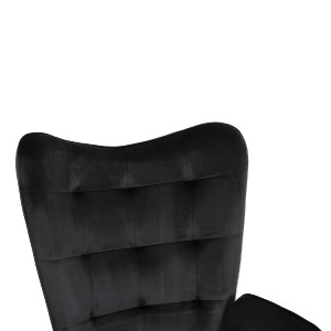 70958 ΠΟΛΥΘΡΟΝΑ ΜΠΕΡΖΕΡΑ CRAWLEY ΜΕ ΥΠΟΠΟΔΙΟ HM8918.04 ΜΑΥΡΟ ΒΕΛΟΥΔΟ 70x57x103Y εκ.