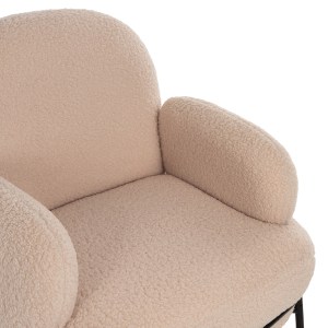 70986 ΠΟΛΥΘΡΟΝΑ AGNES HM9525.20 ΕΚΡΟΥ ΜΠΟΥΚΛΕ-ΜΑΥΡΑ ΜΕΤΑΛΛΙΚΑ ΠΟΔΙΑ 74x71x83Υεκ.