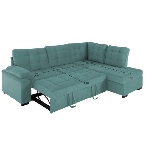 71023 ΚΑΝΑΠΕΣ ΚΡΕΒΑΤΙ JADE HM3144.04R ΔΕΞΙΑ ΓΩΝΙΑ ΒΕΡΑΜΑΝ ΒΕΛΟΥΔΟ 250x80-180x73-88Υεκ.