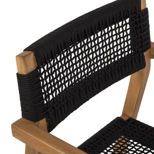 71025 ΠΟΛΥΘΡΟΝΑ CHARLOTTE HM9637.02 ΞΥΛΟ TEAK ΦΥΣΙΚΟ & ΜΑΥΡΟ ΣΧΟΙΝΙ 59x54x83Y εκ.