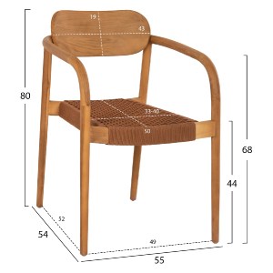 71033 ΠΟΛΥΘΡΟΝΑ OSLO HM9636.01 ΞΥΛΟ TEAK ΦΥΣΙΚΟ & ΚΑΦΕ ΣΧΟΙΝΙ 55x54x80Y εκ.