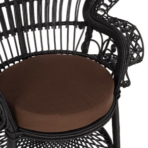 71052 ΠΟΛΥΘΡΟΝΑ ROYAL PEACOCK HM9342.03 RATTAN ΜΑΥΡΟ-ΜΑΞΙΛΑΡΙ ΚΑΦΕ 114x72x150Yεκ.