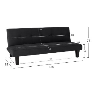 71061 ΚΑΝΑΠΕΣ ΚΡΕΒΑΤΙ ODESSA HM3000.14 ΜΑΥΡΟ ΒΕΛΟΥΔΟ 180x83x75Y εκ.