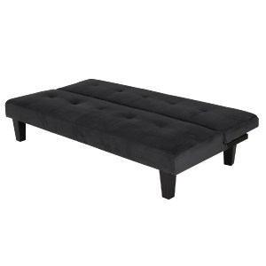 71061 ΚΑΝΑΠΕΣ ΚΡΕΒΑΤΙ ODESSA HM3000.14 ΜΑΥΡΟ ΒΕΛΟΥΔΟ 180x83x75Y εκ.