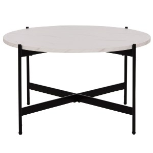 71078 ΒΟΗΘΗΤΙΚΟ ΤΡΑΠΕΖΙ HM9589.01 MDF ΜΑΥΡΟ ΜΑΡΜΑΡΟ-ΜΑΥΡΗ ΜΕΤΑΛΛΙΚΗ ΒΑΣΗ Φ50x55Υεκ.