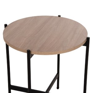 71080 ΒΟΗΘΗΤΙΚΟ ΤΡΑΠΕΖΙ HM9589.03 MDF SONAMA-ΜΑΥΡΗ ΜΕΤΑΛΛΙΚΗ ΒΑΣΗ Φ50x55Υεκ.