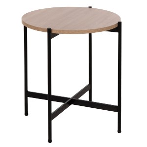 71080 ΒΟΗΘΗΤΙΚΟ ΤΡΑΠΕΖΙ HM9589.03 MDF SONAMA-ΜΑΥΡΗ ΜΕΤΑΛΛΙΚΗ ΒΑΣΗ Φ50x55Υεκ.