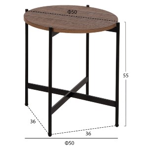 71081 ΒΟΗΘΗΤΙΚΟ ΤΡΑΠΕΖΙ HM9589.04 MDF ΚΑΡΥΔΙ-ΜΑΥΡΗ ΜΕΤΑΛΛΙΚΗ ΒΑΣΗ Φ50x55Υεκ.