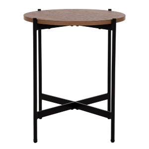 71081 ΒΟΗΘΗΤΙΚΟ ΤΡΑΠΕΖΙ HM9589.04 MDF ΚΑΡΥΔΙ-ΜΑΥΡΗ ΜΕΤΑΛΛΙΚΗ ΒΑΣΗ Φ50x55Υεκ.
