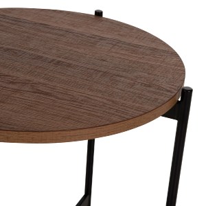 71081 ΒΟΗΘΗΤΙΚΟ ΤΡΑΠΕΖΙ HM9589.04 MDF ΚΑΡΥΔΙ-ΜΑΥΡΗ ΜΕΤΑΛΛΙΚΗ ΒΑΣΗ Φ50x55Υεκ.