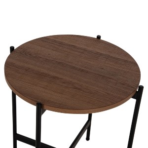 71081 ΒΟΗΘΗΤΙΚΟ ΤΡΑΠΕΖΙ HM9589.04 MDF ΚΑΡΥΔΙ-ΜΑΥΡΗ ΜΕΤΑΛΛΙΚΗ ΒΑΣΗ Φ50x55Υεκ.