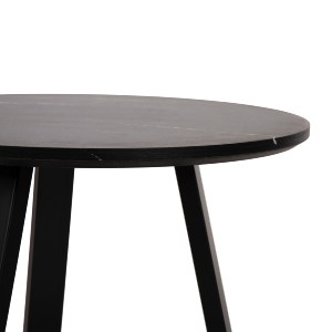 71082 ΒΟΗΘΗΤΙΚΟ ΤΡΑΠΕΖΑΚΙ HM9587.01 MDF ΜΑΥΡΟ ΜΑΡΜΑΡΟ-ΜΑΥΡΗ ΜΕΤΑΛΛΙΚΗ ΒΑΣΗ Φ45x55Υεκ.